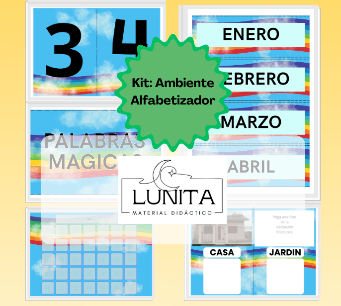 Kit imprimible ARCOIRIS - Ambiente Alfabetizador 🌈
