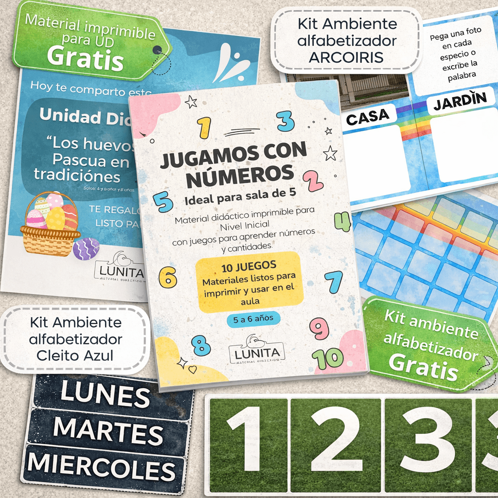 Recursos didácticos imprimibles para Nivel Inicial